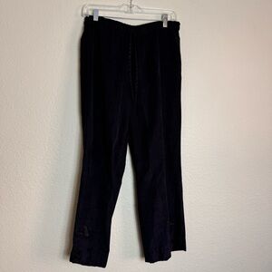 Kenki Black Women's‎ Pant Size 1L Butterflies Embroidery Drawstring Pull-On